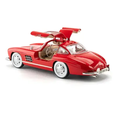 (red) 1/24 Benz 300sl Vintage Diecast Alloy Miniature Toy Car Model Pull Back Sound Light Classi