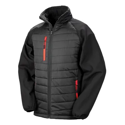 (XS, Black/Red) Result Unisex Adult Compass Softshell Padded Jacket