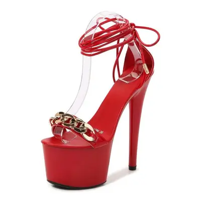 (red, 34) Sexy Stilettos 16.5cm High Heels Platform Sandals Party Wedding Shoes