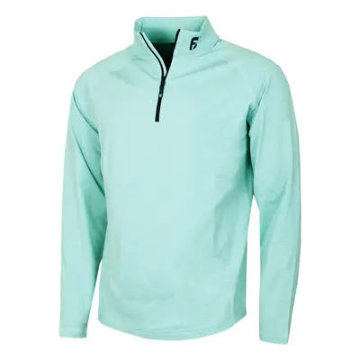 (L, Heather Seaglass) FootJoy Mens ThermoSeries Moisture Wicking Midlayer Golf Sweater