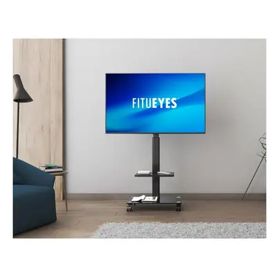 (1 Base and Adjustable Shelf for to Inch) FITUEYES Mobile TV Stand on Wheels TV Cart