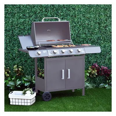 Outsunny Gas BBQ Grill + Stainless Steel Burner Garden Barbecue Cooker