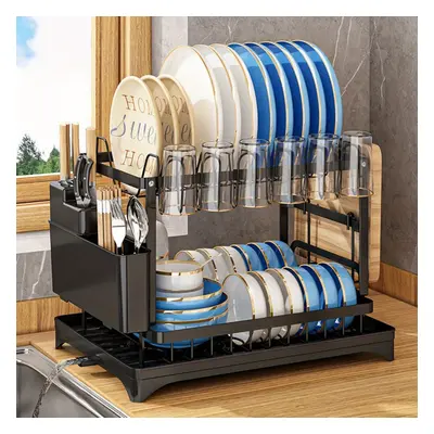 1pc Dish Drying Rack For Kitchen Counter Over The Sink Detachable Larger Capacity Tier Dish Dryi