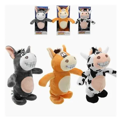 (spot) 20cm Talking Donkey Sound Record Stuffed Animal Plush Cow Walking Electronic Moving Doll