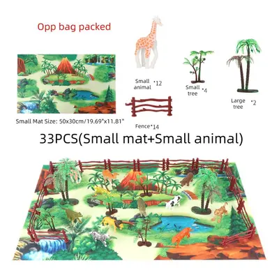 (33 Pcs) 28/33/34/63/65Pcs Multi-style Diecast Dinosaurs Model Play Set Educational Toy with Pla