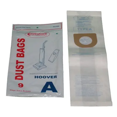 Hoover Type A Upright Vacuums Envirocare Paper Bags PK # 809-9