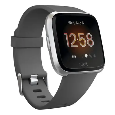 Fitbit Versa Lite 40mm silver dial, black silicone strap, smartwatch