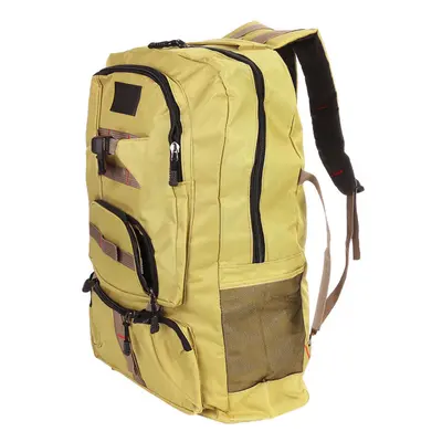 (Light Brown) 75L Waterproof Large Capacity Tactical Bag Military Bag Outdoor Climbing Hiking Hu