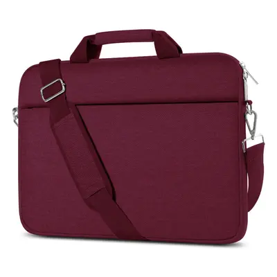 (Wine Red, Inch) Laptop Bag Multifunctional Large Capacity Handheld Laptop Sleeve Bag with Shoul