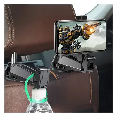 2 in Car Back Seat Hook Hanging Storage Mount Holder Mobile Phone 4.0-6.5 inch Universal Rotatio