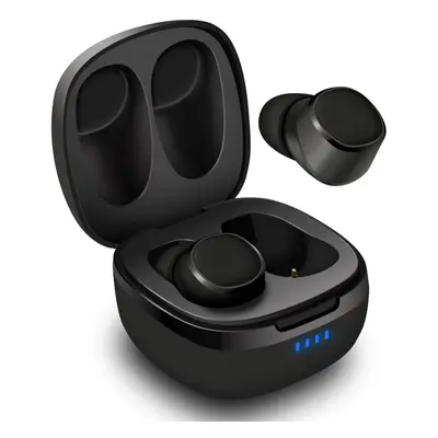 (Black) Bluetooth 5.0 TWS EarBuds - Portable Charging Case, IPX6, 25H Playtime, DSP