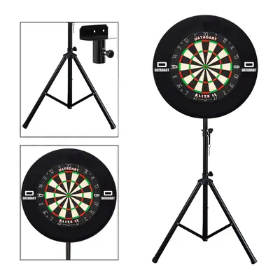 Darts Set with Stand - DATADART ELITE II Dartboard + Black Surround