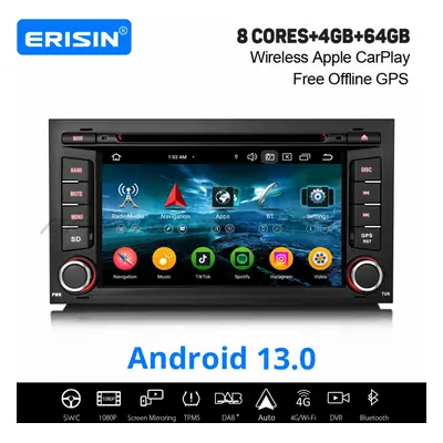 4GB+64GB 8-Core Android CarPlay Car Stereo GPS Radio For SEAT LEON DAB+ WiFi SWC BT 5.0 DSP