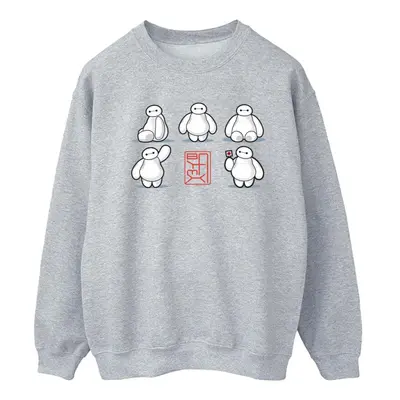 (XXL, Sports Grey) Disney Womens/Ladies Big Hero Baymax Many Poses Sweatshirt