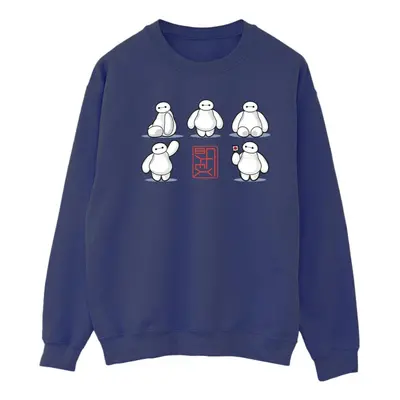 (L, Navy Blue) Disney Womens/Ladies Big Hero Baymax Many Poses Sweatshirt