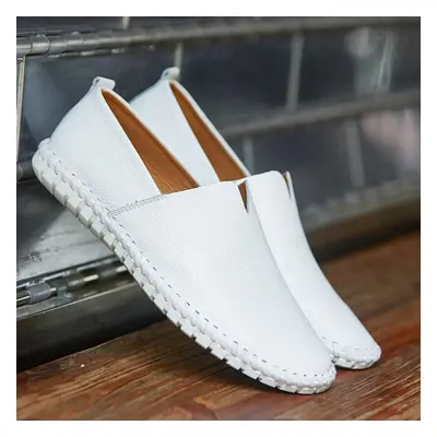 (white, EU: 50) Fall Men&apos;s Soft Moccasins Loafers Slip-on Driving Lightweight Flats Walking