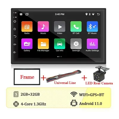 (2+32G+Camera) Hippcron Din Inch Android Car Radio 2+32g Touch Screen Gps Map Universal