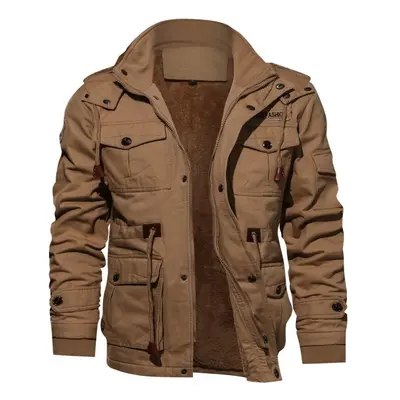 (khaki, 2XL) High Quality Men&apos;s Jacket Military Tactical Jacket Breathable Lightweight Jack