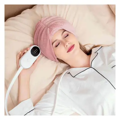 (pink) Electric Air Pressure Head Massager Heating Headband Kneading Head Airbag Massage Belt Sc