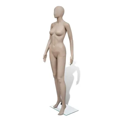 Dress Form Mannequin Women Glass Base Skin Colour Rotatable Arm Round Head