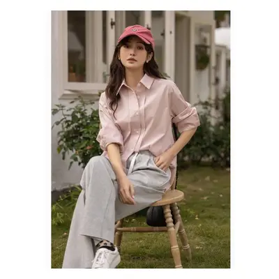 (M, pink) Mishow Shirt For Women Available In Four Colors Drop Sleeve Loose Sping French Elegant