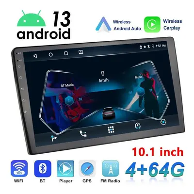 (as the picture, INCH) Din 10 Inch 4gb+64gb Android Carplay Car Radio Multimedia Player Navigati