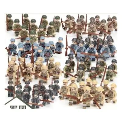 (80pcs-A) War II the British and German armies Fit Lego Desert Military Sodiers Weapons Minifigu