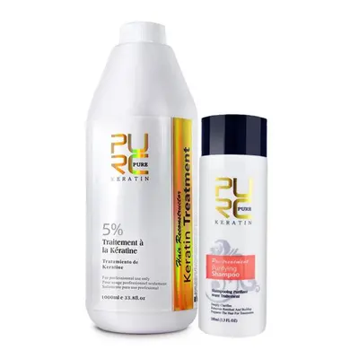 (white, 5%) Purc Keratin Treatment Straightening Hair 100ml Cleansing Shampoo Set Repairing Stra