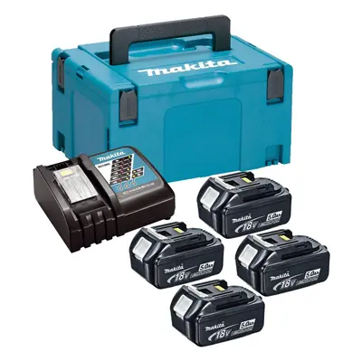 Makita BL1850 18v x 5.0ah Lithium Batteries DC18RC Fast Charger + Makpac Case