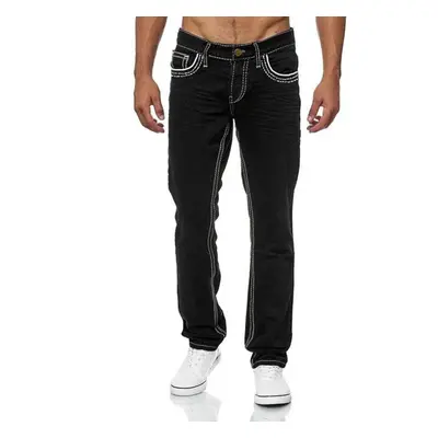 (black, XXXL) Men&apos;s Casual Skinny Slim Fit Straight Stretch Demin Jeans Long Pants