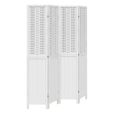 vidaXL Room Divider Panels Office Privacy Screen White Solid Wood Paulownia