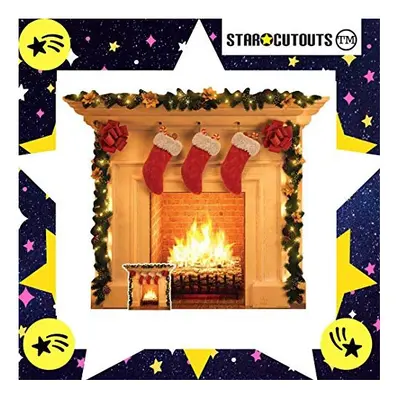 Star Cutouts SC1458 Fireplace Festive Dimensional Cardboard Cutout Display Perfect Christmas Dec