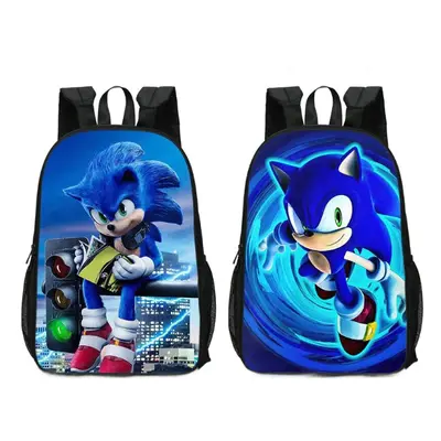 (C3) Sonic The Hedgehog School Bag Double-sided Backpack Kids Gift