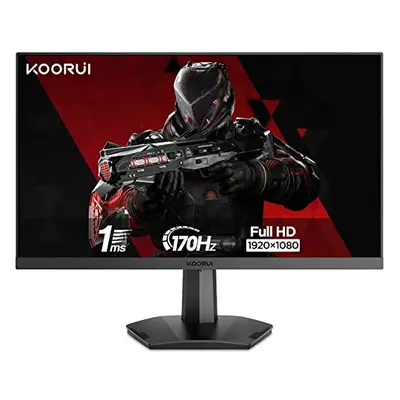 KOORUI Gaming Monitor, 24.5 Inch Computer Monitors Full HD (1920 x 1080), 1ms, VA, 2x HDMI (144H