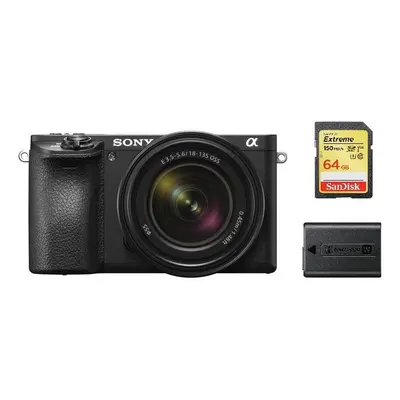 SONY A6500 Black + SEL 18-135MM F3.5-5.6 OSS + 64GB SD card + NP-FW50