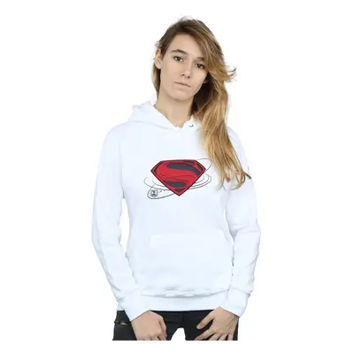 (M, White) DC Comics Womens/Ladies Justice League Movie Superman Logo Hoodie