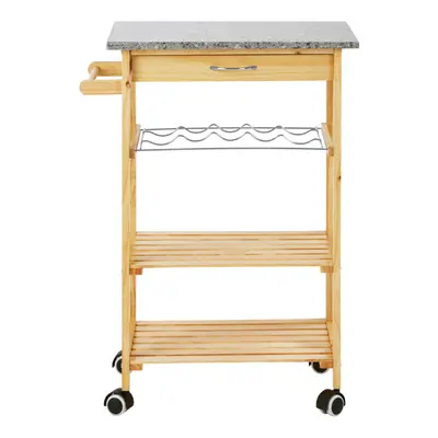 Premier Housewares Pinewood Large Kitchen Trolley