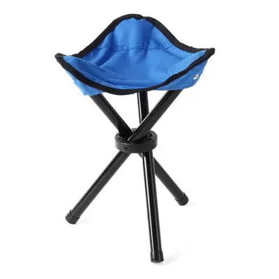 (Blue) Folding Fishing Chair Lightweight Foldable Picnic Camping Chair Bench Stool Triangle Fish