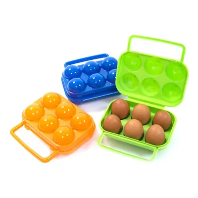 (6 grid) Outdoor Camping Tableware Portable Camping Picnic BBQ Egg Box Container Egg Storage Box