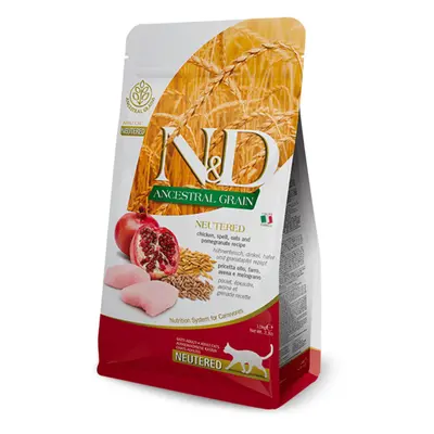 N&D Ancestral Grain Cat Neutered Chicken, Spelt, Oat & Pomegranate 5kg