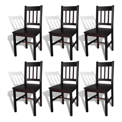 vidaXL 6x Dining Chairs Wood Dark Brown Home Living Room Kitchen Furniture Seat