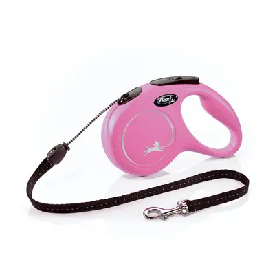 Flexi New Classic Retractable Dog Leash (Cord) ft Medium Pink