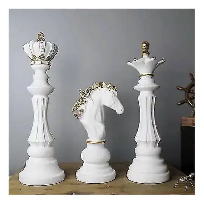 (White Set) Luxury Chess Set Home Decoration Resin Chess Pieces Family Board Games International