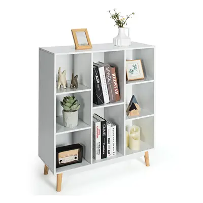 8-Cube Storage Bookcase Wooden Bookshelf Side Cabinet Freestanding Display Rack