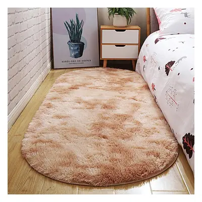 (khaki, 120X200cm) Oval-shaped Plush Carpets For Living Room Fashion Pink Fluffy Rugs Bedside Lo