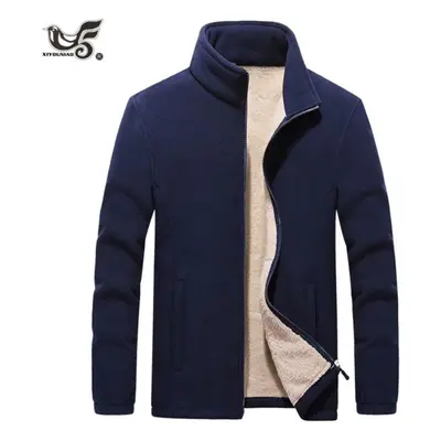 (dark blue, XXXXL) Plus Size ~9xl Winter Hoodies Men Warm Thick Wool Liner Sweatshirts Male Outw