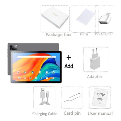 (Standard version, Grey) BDF P60 10.1" Android Tablet 2000x1200 Ten Core 8GB RAM 256GB ROM 4G Ne