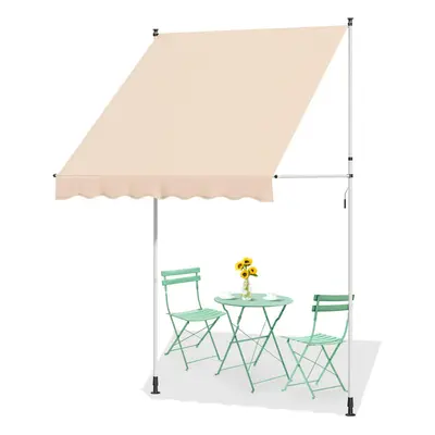 (2m Ã 1.8m, Beige) YODOLLA Garden Manual Awning Retractable Sun Shade