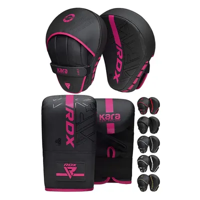 (Pink) RDX Boxing Gloves and Pads Set