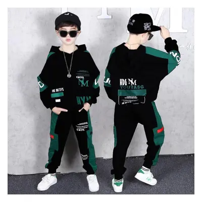 (brown, 130cm) Hip-hop Boys Clothing Set Children&apos;s Printing Sportwear Kids Hooded Sweatshi